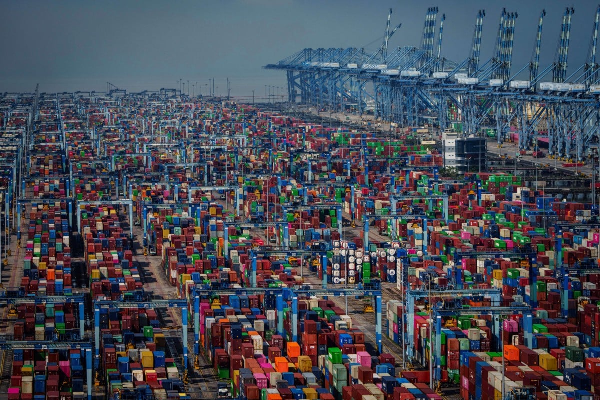 Shipping containers at Westport in Klang