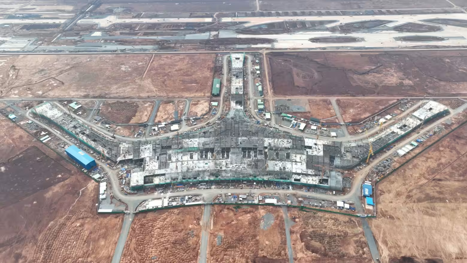 The main terminal of Long Thanh International Airport is under construction. It is meant to be an air transport hub for southern Vietnam. (Airports Corporation of Vietnam)