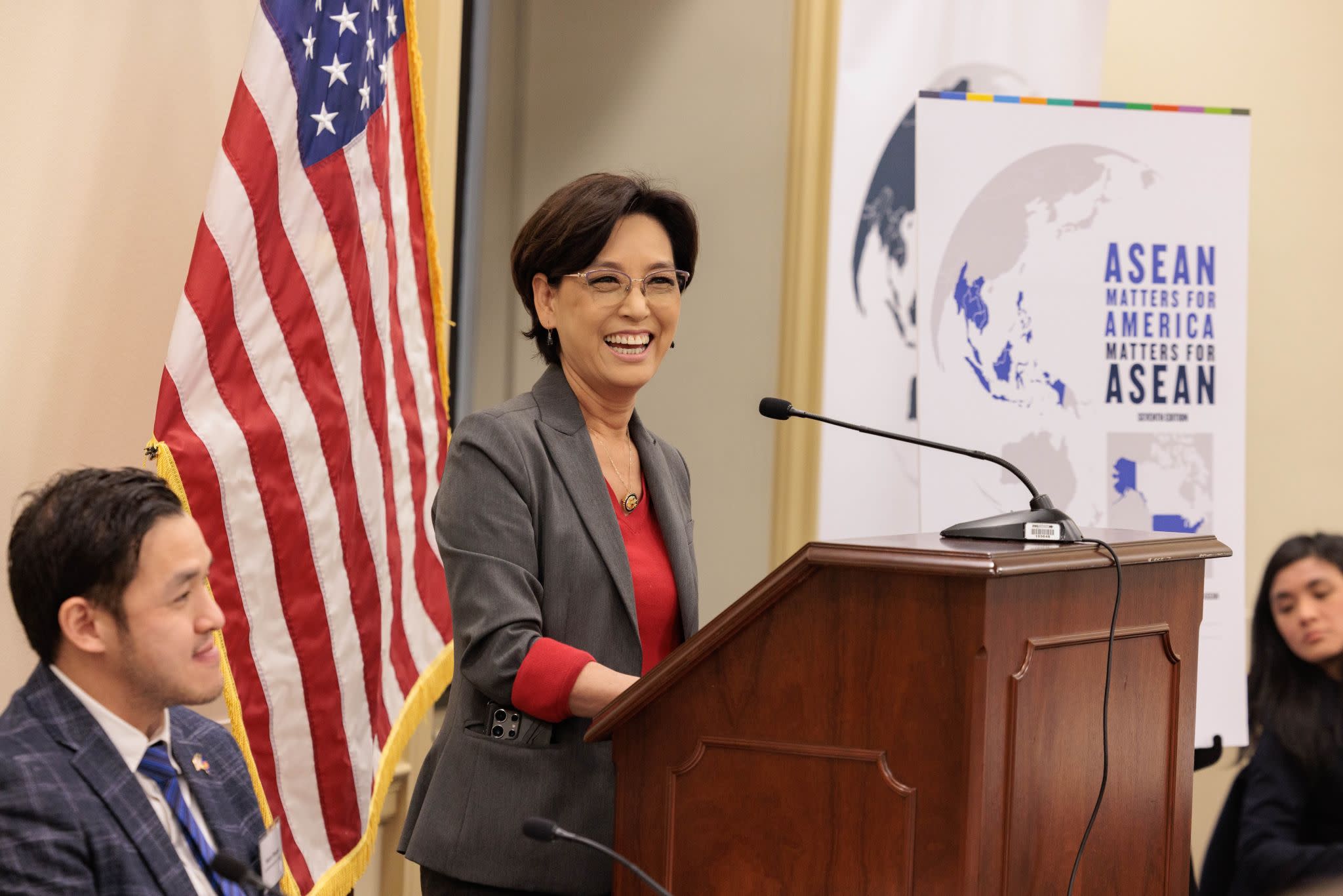 Representative Young Kim giving keynote at ASEAN Matters Launch