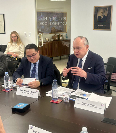 Ambassador Romualdez speaking with USABC member companies about the Philippines Chairship year