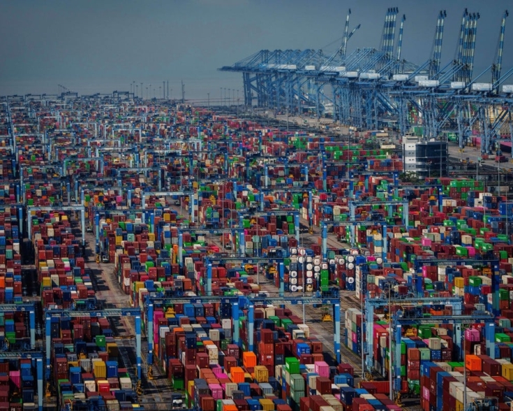 Shipping containers at Westport in Klang