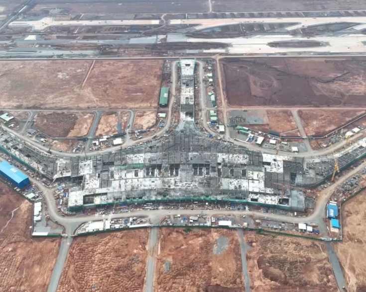 The main terminal of Long Thanh International Airport is under construction. It is meant to be an air transport hub for southern Vietnam. (Airports Corporation of Vietnam)
